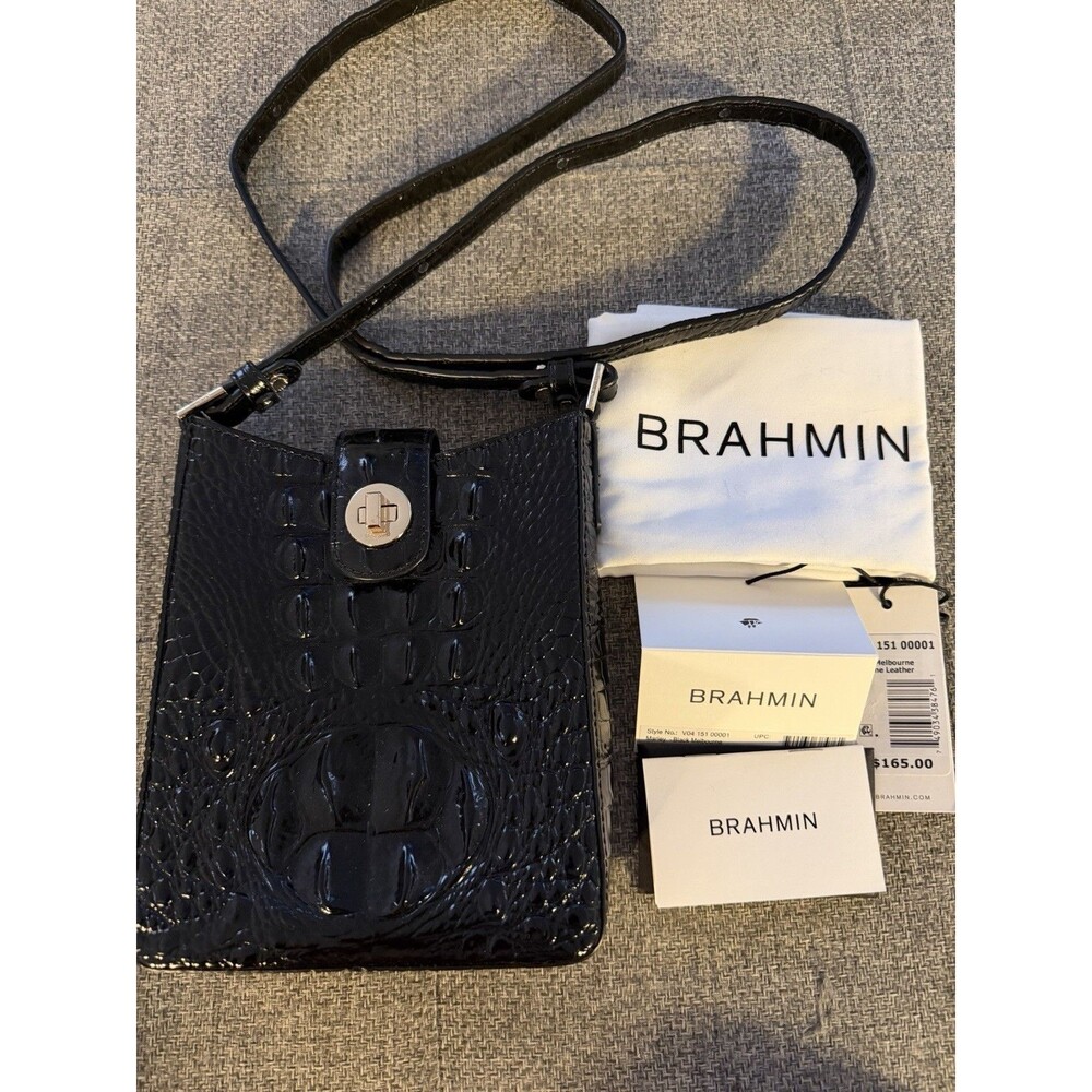 Brahmin Marley Melbourne Black Leather Crossbody NWT Not Attached.